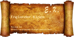 Englender Kinga névjegykártya